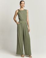 CALÇA PANTALONA CANVAS C/ DETALHE DE LAPELA