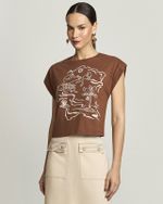 T-SHIRT DE MALHA CROPPED MAPA