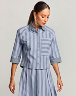 CAMISA CROPPED LISTRA CAMBRIDGE