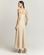VESTIDO LONGUETE ALFAIATARIA LINEN C/ COSTURA CONTRASTANTE