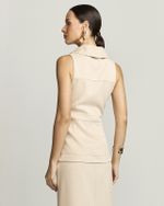 MAXI COLETE ALFAIATARIA LINEN C/ COSTURA CONTRASTE