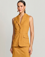 MAXI COLETE ALFAIATARIA LINEN C/ COSTURA CONTRASTE