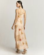 VESTIDO LONGUETE MAXI POÁ OCRE