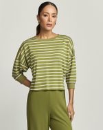 BLUSA OMBRO A OMBRO MALHA LISTRADA