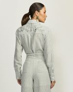 CAMISA OVER SIZE STRIPE C/ BORDADO