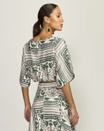 BLUSA CROPPED MAXI PALMAS C/ ELÁSTICO