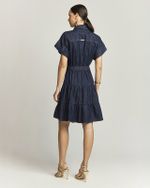 VESTIDO JEANS CURTO C/ ELÁSTICO CINTURA