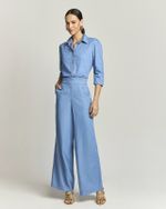 PANTALONA JEANS LEVE C/ RECORTE FRENTE