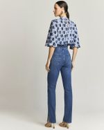 CALÇA JEANS RETA LYCRA C/ FENDA