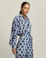 CAMISA MANGA LONGA PATCHWORK JEANS