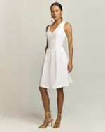 VESTIDO CURTO TRICOLINE C/ DETALHE PESPONTADO