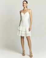 VESTIDO CURTO LAISE BORDADA C/ BABADOS