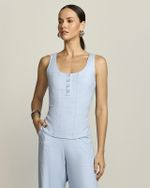 PEPLUM DE LINHO C/ LASTEX