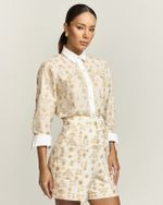 CAMISA BORDADO FLORAL OURO