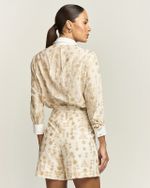 CAMISA BORDADO FLORAL OURO