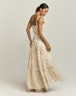 VESTIDO LONGUETE MULLET BORDADO FLORAL OURO