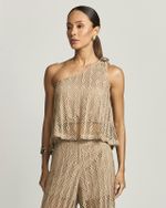 BLUSA OMBRO ÚNICO MALHA CROCHÊ BENIJO