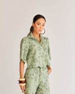 CAMISA CROPPED LAISE BORDADO EM LINHO