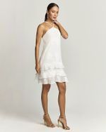 VESTIDO CURTO CHIFON PASISLEY C/ BABADOS