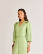 BLUSA MANGA LONGA C/ DETALHE VAZADO