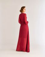 VESTIDO LONGO MANGA LONGA PLISSADO