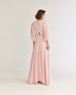 VESTIDO LONGO C/ SAIA TRANSPASSADA E REGATA INTERNA