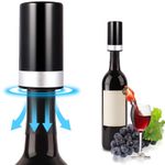 Tampa Automática Vinho À Vacuo Preto 8x4 cm Fracalanza