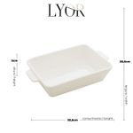 Refratário Porcelana com Alça Basic Branco 34x20,5 cm Lyor