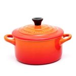 Mini Cocotte Laranja Pegador Preto Le Creuset