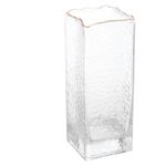 Vaso Vidro Martelado Borda Dourada Taj 20x8 cm Wolff