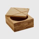 Saleiro Quadrado em Bambu com Tampa 9 cm Lyor