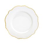Prato Raso Porcelana Maldivas com Fio Dourado Wolff