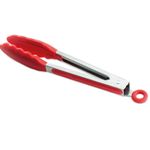 Pinça de Silicone Cabo Aço Inox Charmy Vermelha 27 cm Lyor
