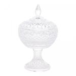 Potiche Decorativo Cristal com Pé Lys 14x22 cm Wolff