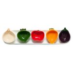Petisqueira Cerâmica Legumes Coloridos 6 Peças Scalla Cerâmica