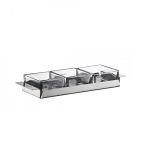 Porta Aperitivo Parma Inox com 3 Divisórias Riva