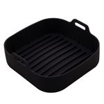 Forma Quadrada Silicone Air Fryer Preta 20 cm Lyor