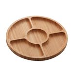 Petisqueira 5 Divisórias de Bambu Round 25x25x1,6 cm Lyor