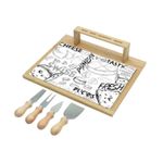 Conjunto Tábua + 4 Peças para Queijo com Cabo de Bambu Lyor