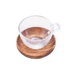 Jogo 6 Xícaras Chá com Pires Madeira Teca 190 ml Woodart