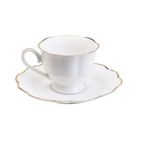 Jogo 6 Xícaras Café Porcelana Pires Maldivas Dourado Wolff