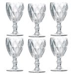 Jogo 6 Taças para Água Diamond Transparente 325 ml Lyor