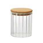 Porta Mantimento Canelado Tampa Bambu 500 ml 9x10 cm Dynasty