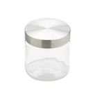 Porta Mantimento Redondo Vidro com Tampa Prata 880 ml Dynasty