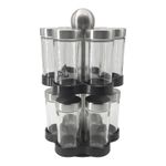 Jogo 12 Porta Condimentos Tampa Aço Inox 15x26 cm Dynasty