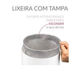 Lixeira Branco e Inox com Tampa Basculante Future