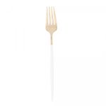 Jogo 6 Garfos Aço Inox Ópera Champanhe/Branco 22 cm Lyor