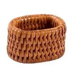 Jogo 6 Argolas para Guardanapo Oval Rattan Paya Natural Home