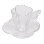 Jogo 4 Xícaras 80 ml Café Vidro com Pires Butterfly Wolff