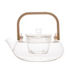 Chaleira de Vidro Borossilicato Alça de Bambu 800 ml Wolff